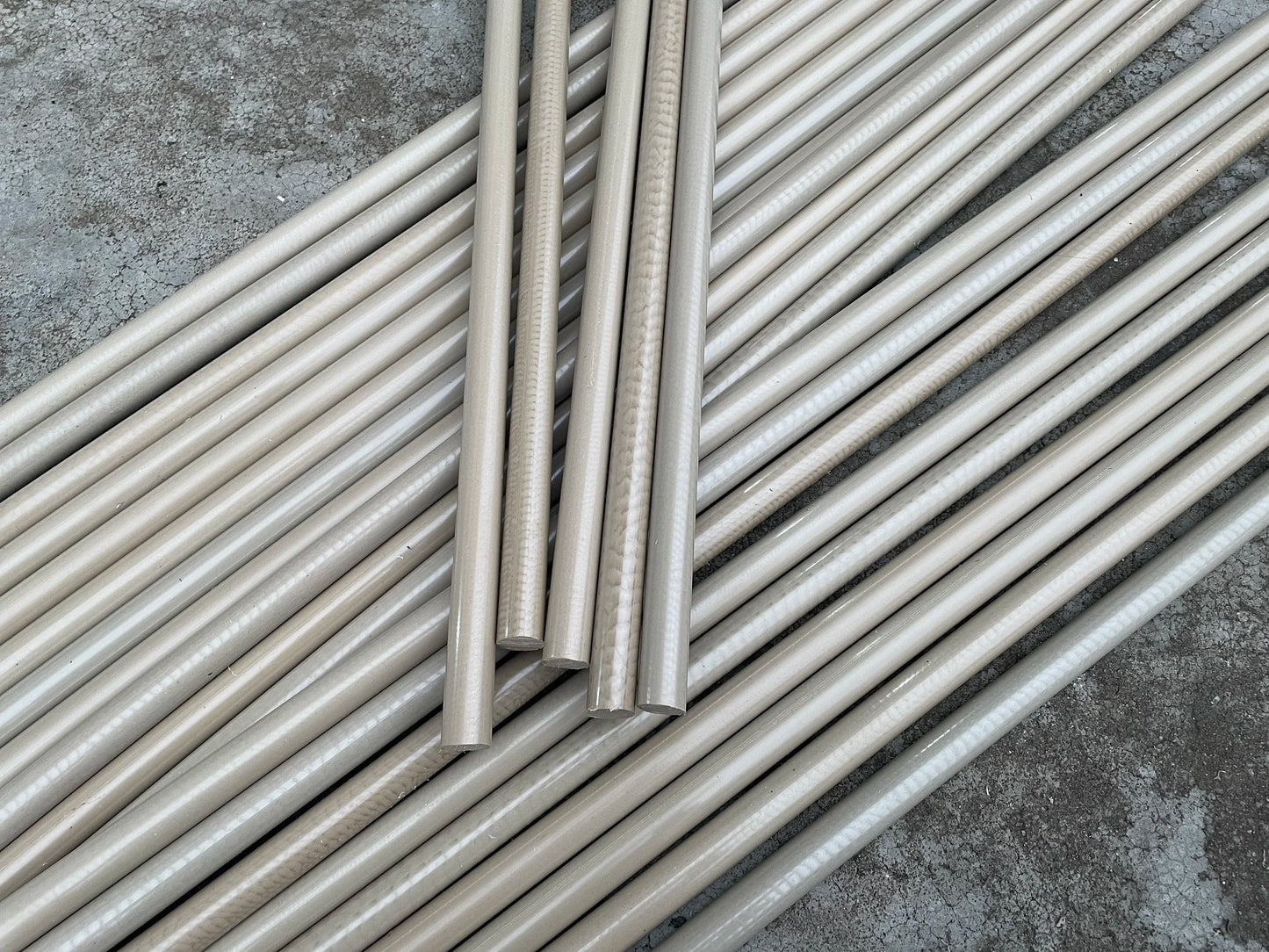 Drilled PEEK rod sample with clean finish