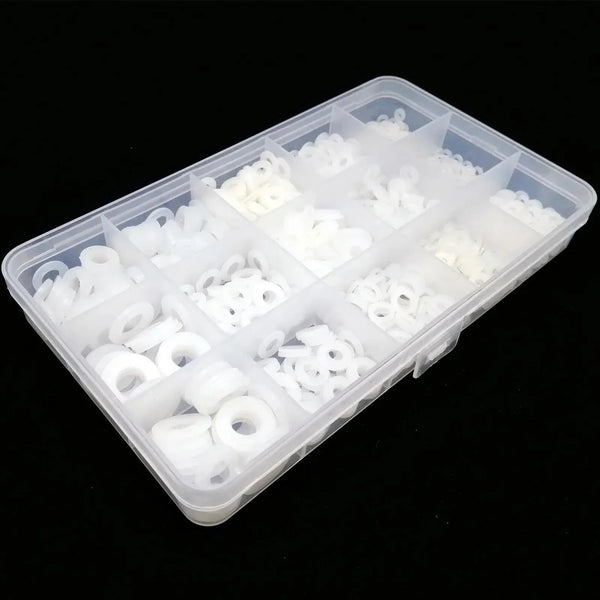 Plastic nylon washer installed on screw for mechanical insulation