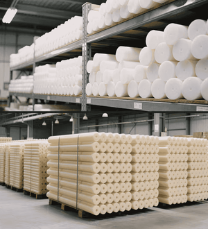 Plastic rods warehouse with large inventory of HDPE, PTFE, POM, and Nylon round stock - BeePlastic manufacturing facility