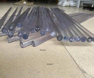 Polycarbonate rods packaged as 2 × 500mm pieces for easy shipping and handling