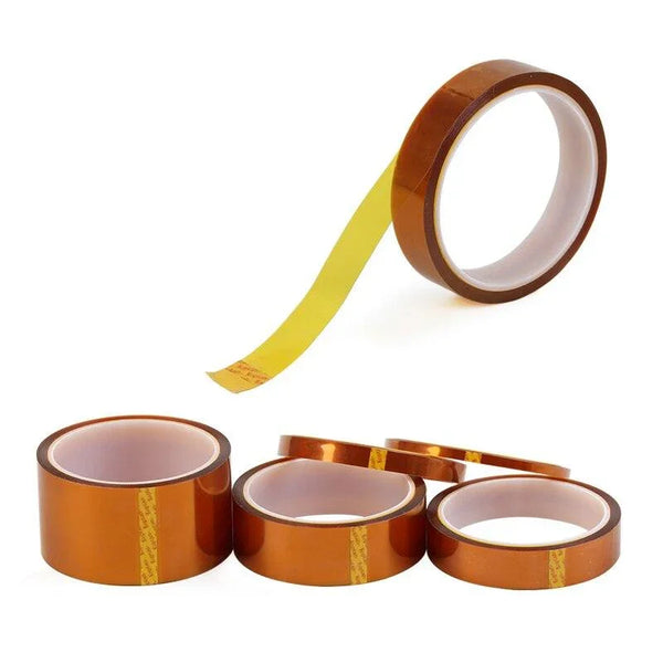 Width options for Kapton polyimide tape with mm and inch labels