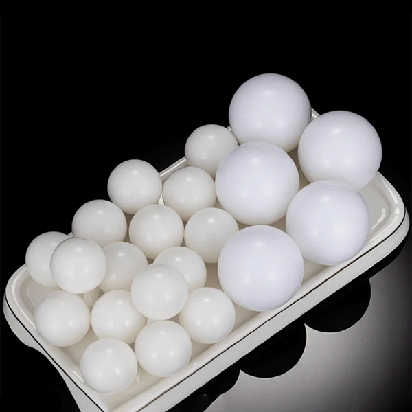 Close-up of Delrin equivalent POM plastic balls showing smooth surface finish