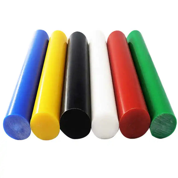 POM acetal rod in 6 colors - black white red blue yellow green - 500mm length for CNC machining