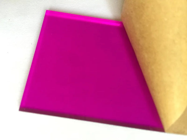 Protective masking film on colored acrylic sheet both sides