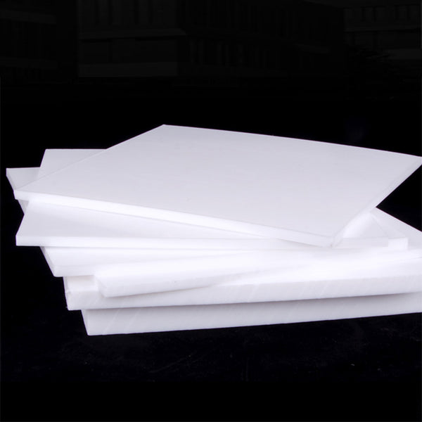 Close-up of PTFE Teflon sheet surface texture and smooth finish