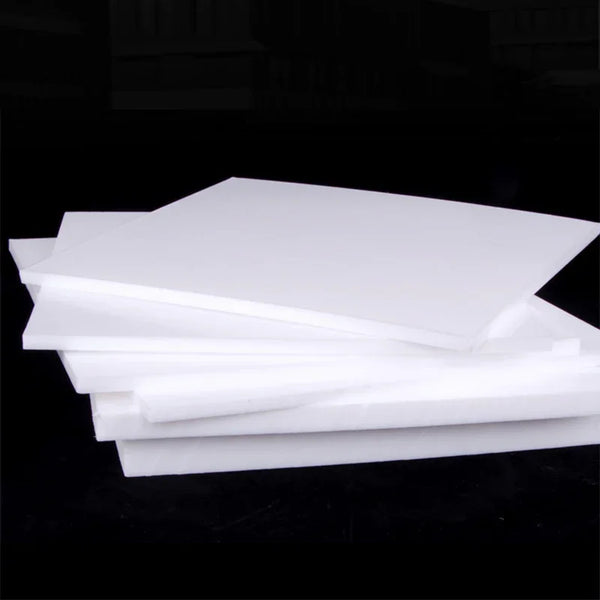 Close-up of PTFE Teflon sheet surface texture and smooth finish