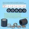 Side view of black polyurethane roller wheel for sliding tracks