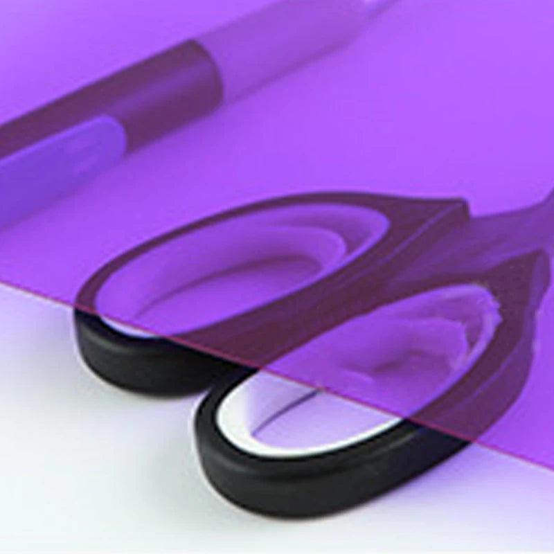Purple A4 transparent PVC film for cutting and craft projects