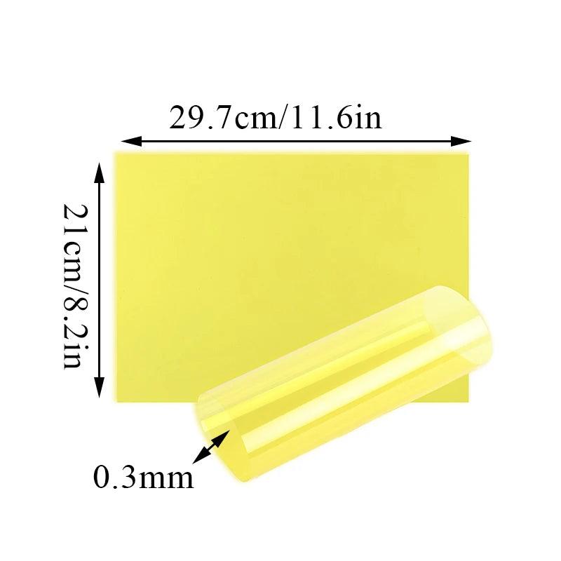Fluorescent yellow and orange PVC sheets for light filtering