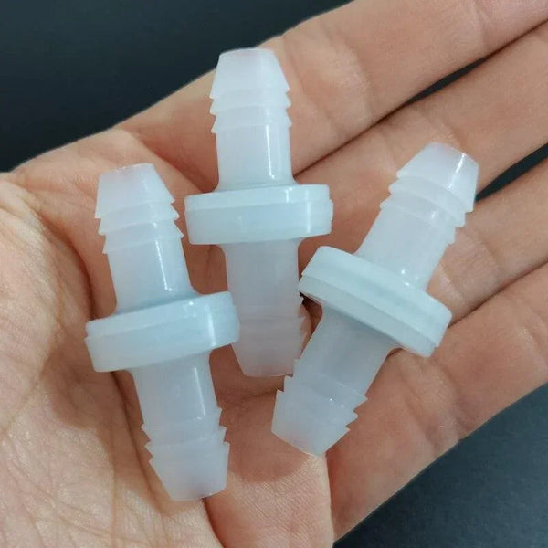 Flow direction arrow on PVDF ozone check valve inline non-return installation