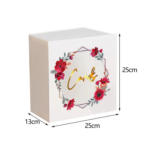 Foldable reusable acrylic card box with easy storage feature