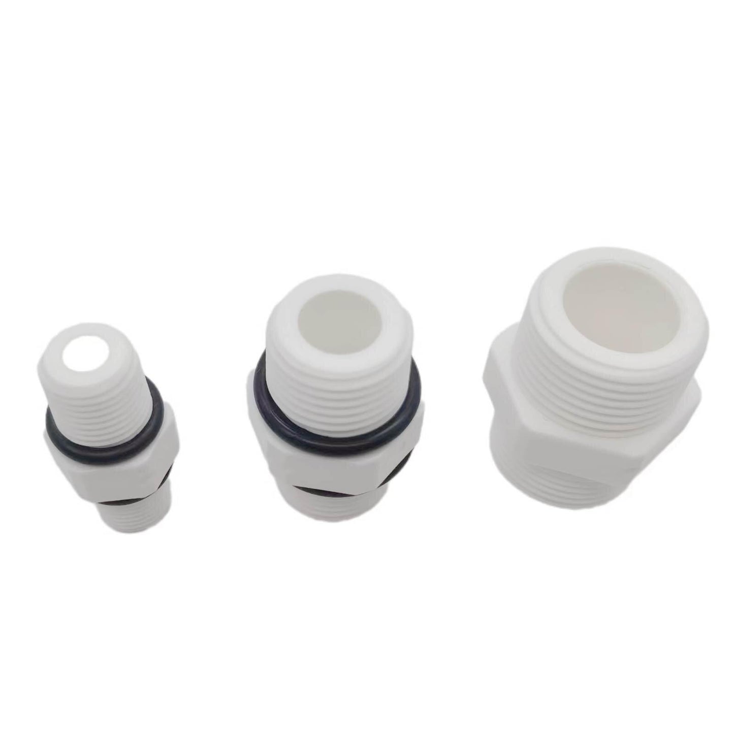 Installation example of BSP threaded float valve fitting in aquarium RO setup