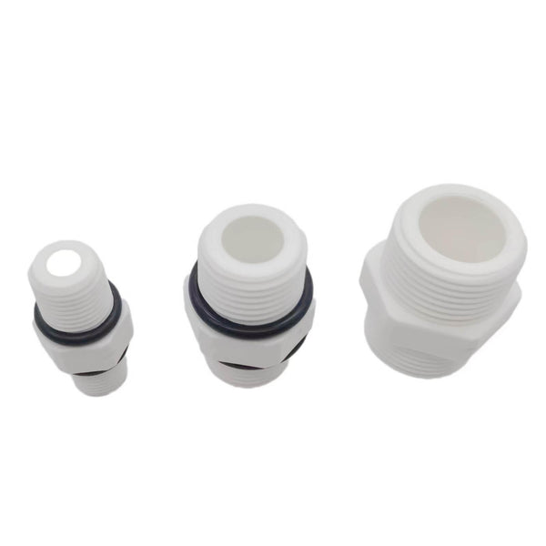 Installation example of BSP threaded float valve fitting in aquarium RO setup