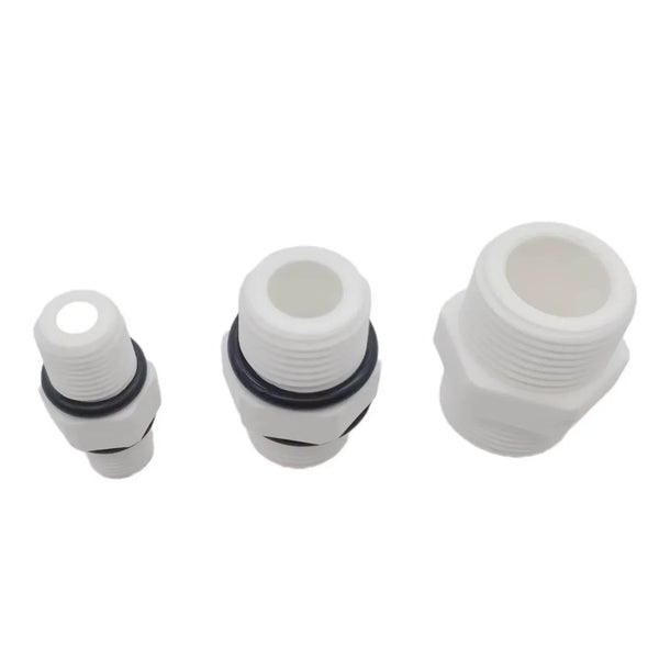 Installation example of BSP threaded float valve fitting in aquarium RO setup