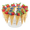 Top view of 16-hole acrylic dessert cone display stand