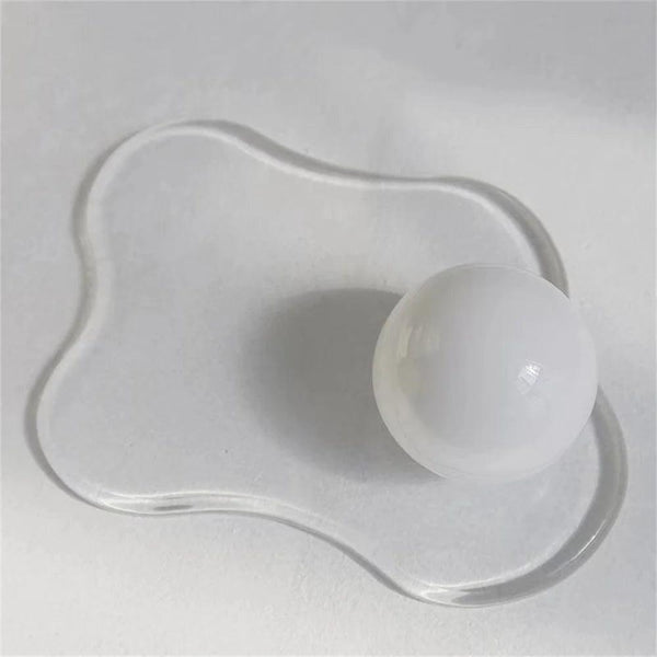 Mini acrylic tile (17x12mm) shown with coin for size comparison