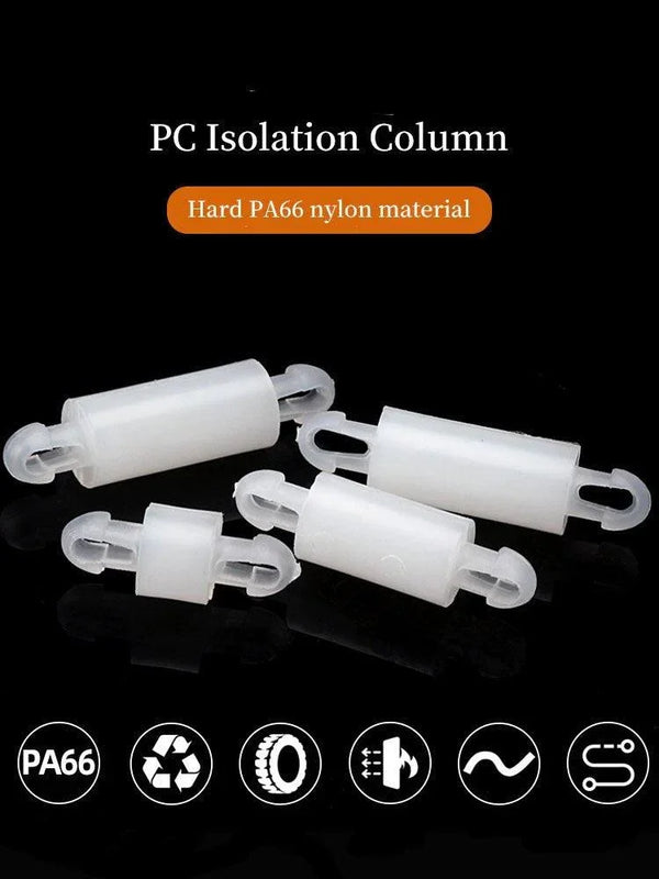 Full size range of nylon PCB standoffs from 2mm to 20mm with inch conversion