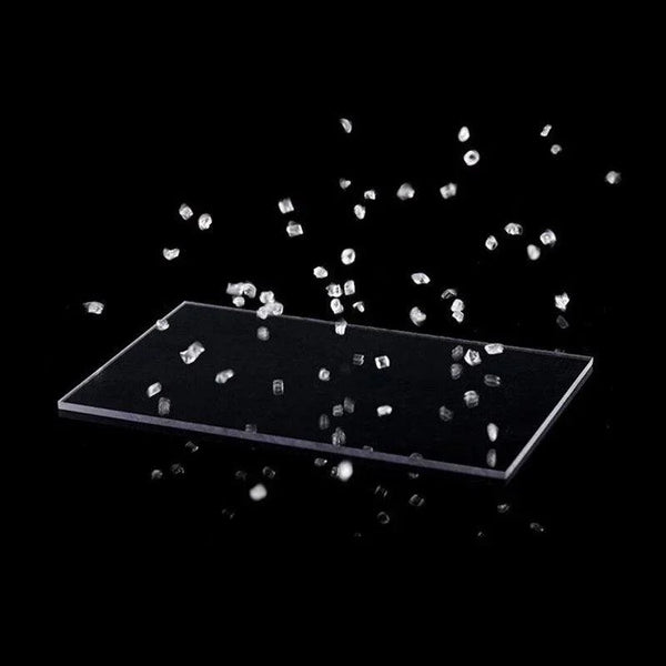 Transparent PVC plastic sheet inside a picture frame