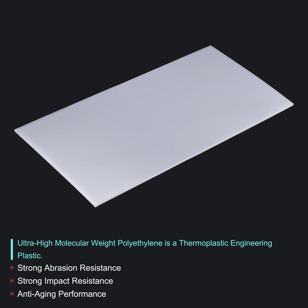 Close-up of 0.12 inch thick UHMW plastic sheet edge for wear-resistant applications