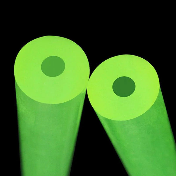 Close-up of urethane tube cross section showing uniform wall thickness