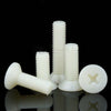 Non-conductive white nylon bolts for furniture assembly and DIY use