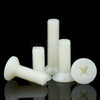 Non-conductive white nylon bolts for furniture assembly and DIY use