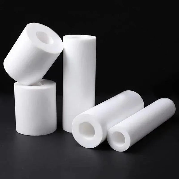 White PTFE hollow rod in full length for industrial use