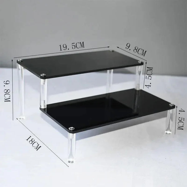 Wine glass holder rack with acrylic display tiers