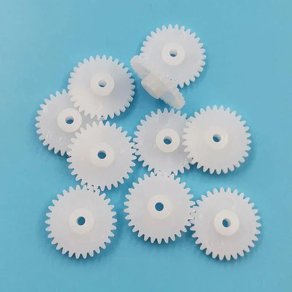 Bulk set of 30-tooth POM plastic spur gears, Mod 0.5, 2mm width for robotics and DIY model kits