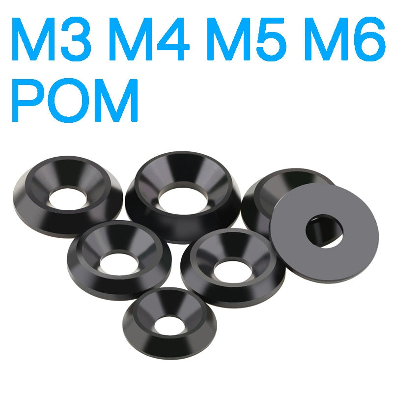 POM Washers M3-M10 Countersunk Conical Solid Plastic Flat Gaskets