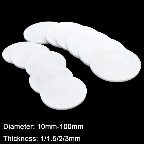 Close-up of chemical-resistant Teflon PTFE gasket washer