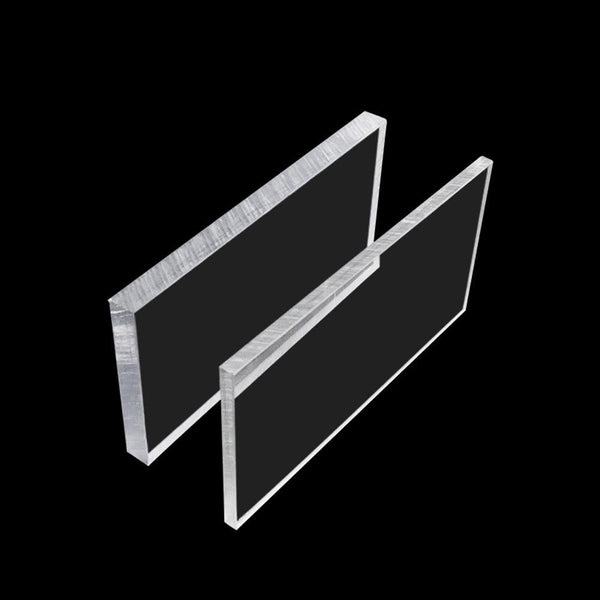 Clear polycarbonate sheet cut to custom size for industrial use