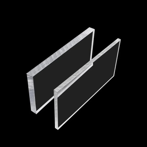 Clear polycarbonate sheet cut to custom size for industrial use