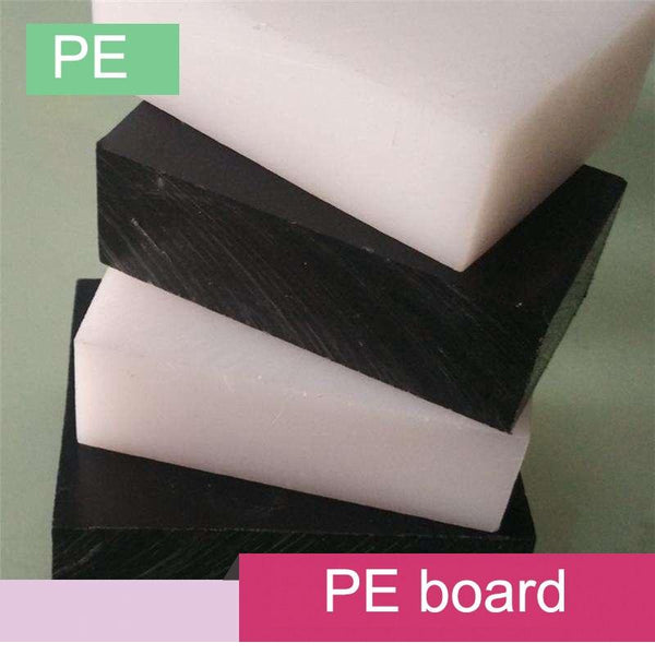 Black and white HDPE plastic sheet 300x200mm dual-color front view