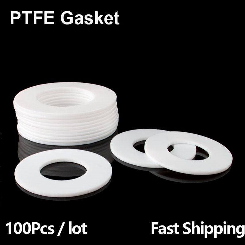 PTFE flat gasket installed on industrial pump connection for chemical sealing