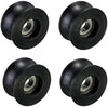 4-pack U-groove nylon pulley wheels with built-in bearings for sliding door systems