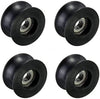 4-pack U-groove nylon pulley wheels with built-in bearings for sliding door systems