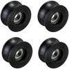 4-pack U-groove nylon pulley wheels with built-in bearings for sliding door systems