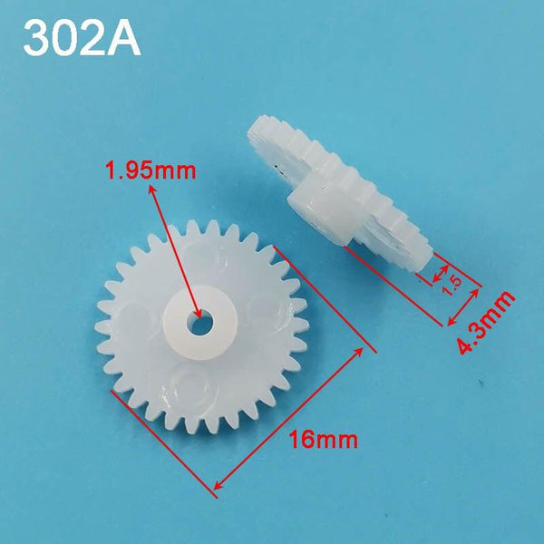 302A variant POM spur gear with 30 teeth, 1.9mm bore and 2mm width, Mod 0.5, ideal for micro motors