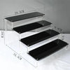 2-tier 30×8cm black acrylic makeup and perfume stand