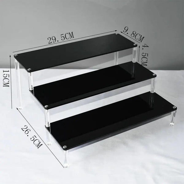 4-tier 30×10cm acrylic display stand for cosmetics