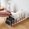 6-grid acrylic makeup storage box for compact powders and brushes