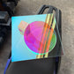 Precision laser cutting of iridescent acrylic sheet for intricate designs