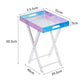  close-up of folding mechanism of folding acrylic coffee table