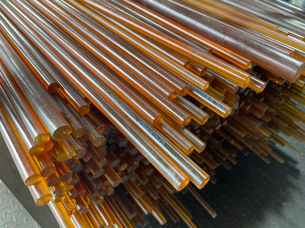 Amber PEI polyetherimide rod - view 2