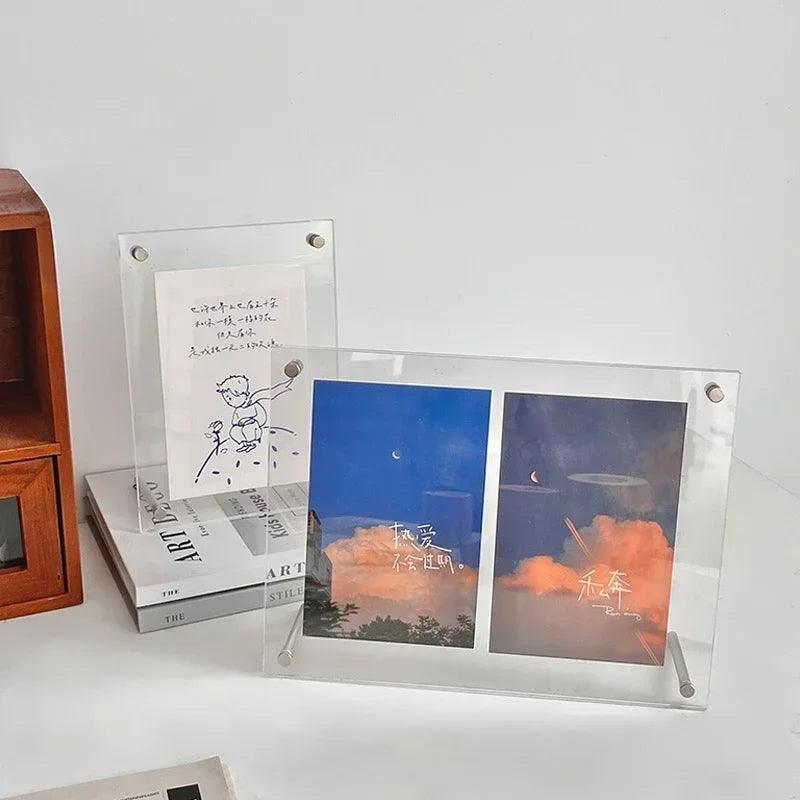 A transparent photo frame displaying a photo of a Kpop idol