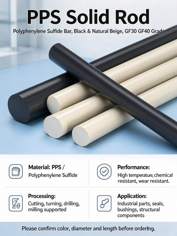 PPS GF40 rod 40% glass fiber reinforced polyphenylene sulfide - view 9