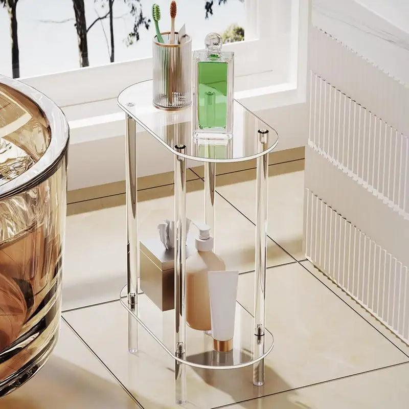 Transparent acrylic coffee table in living room