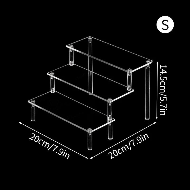 Side View of 3-Tier Acrylic Makeup Shelf
