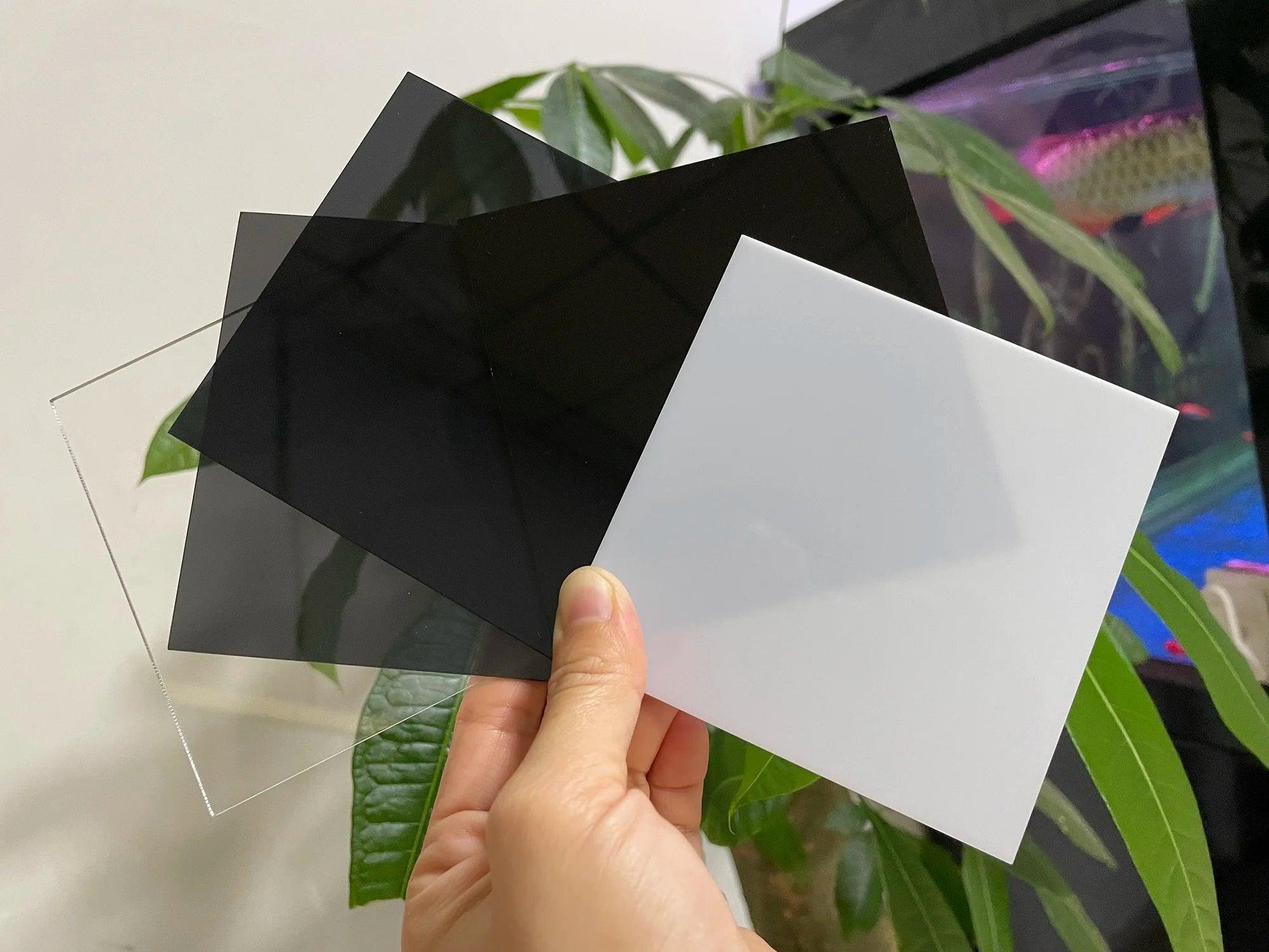 Square Acrylic Boards in Translucent Black for LED Screen Cover and Painting